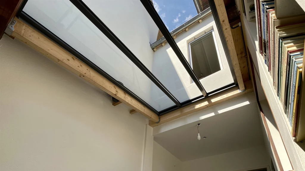 Installation fenêtre au plafond