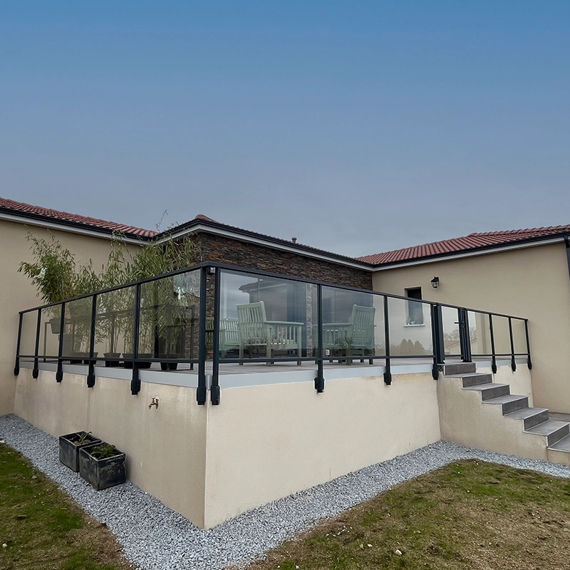 Garde-corps Kostum vitré, anthracite